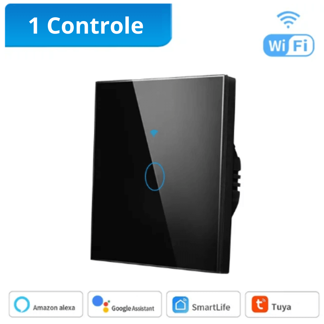 1 Controlador Inteligente WiFi Tuya | Importados Pro | Cor Preto