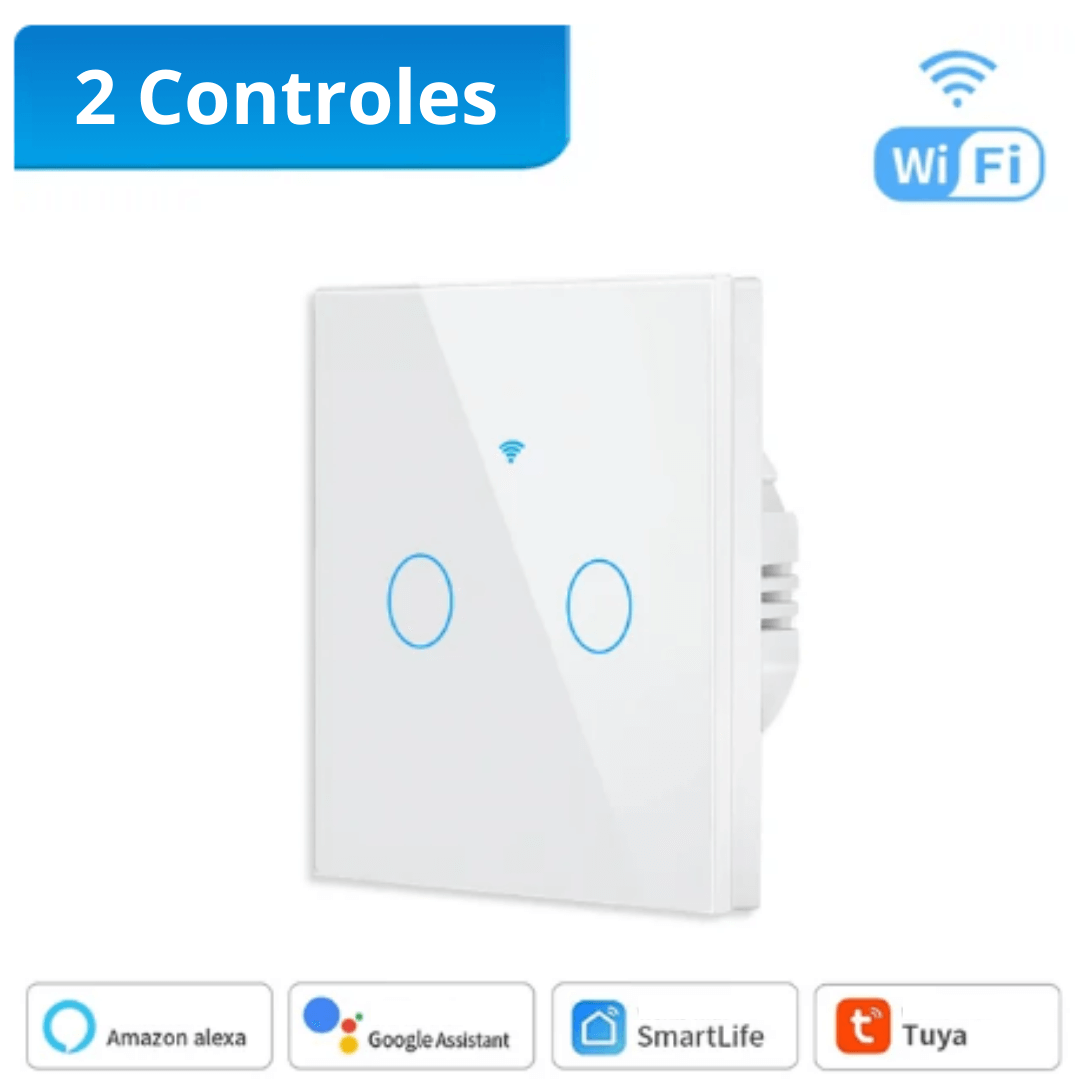 2 Controladores Inteligente WiFi Tuya | Importados Pro | Cor Branco