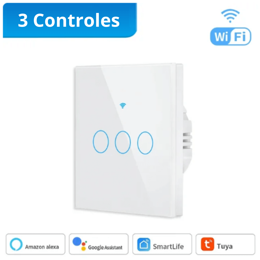 3 Controladores Inteligente WiFi Tuya | Importados Pro | Cor Branco