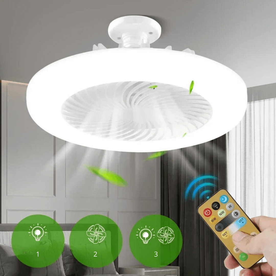 Ventilador de Teto Luz LED Com Controle Remoto