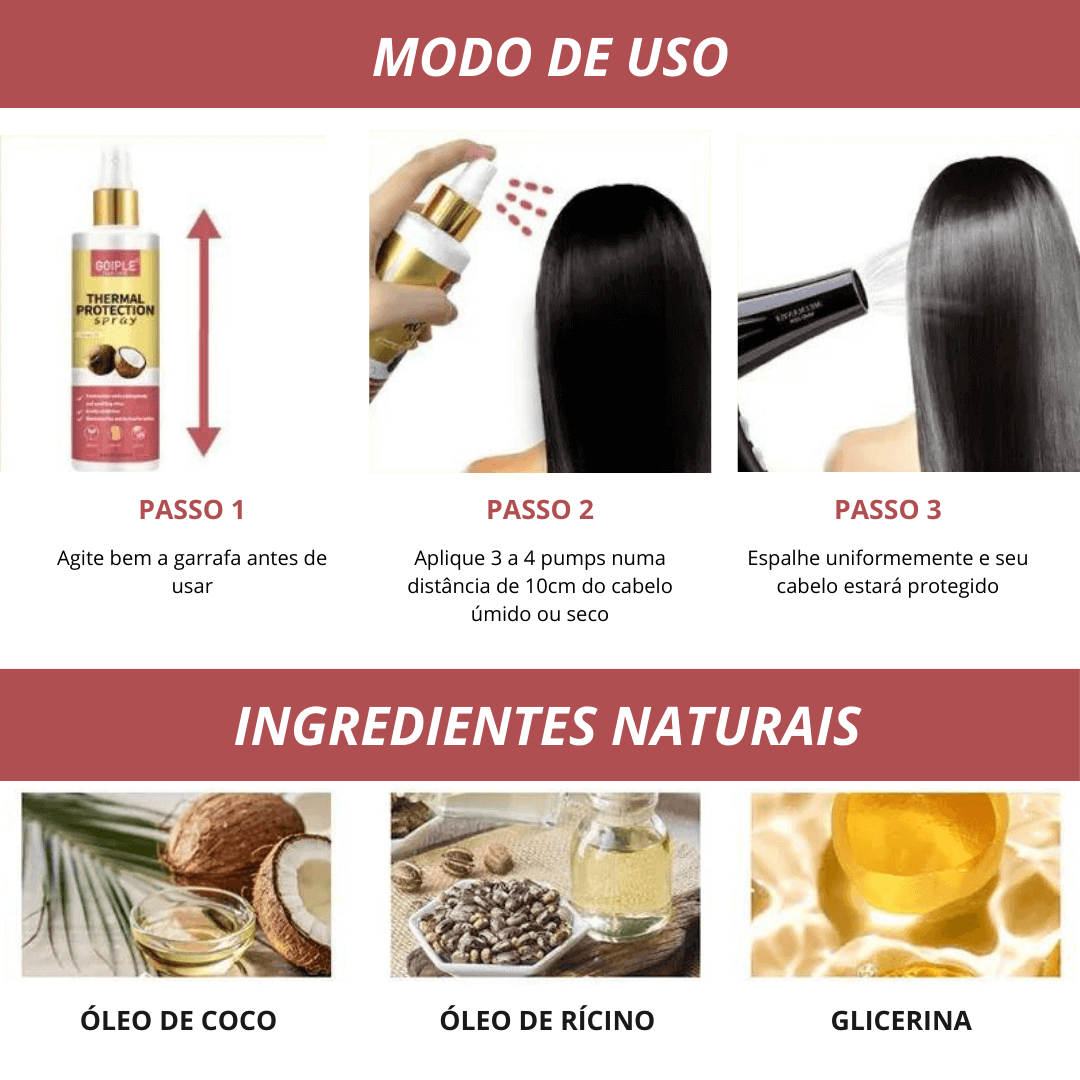 Protetor Térmico Spray Amplo Espectro Goiple Proteção UVA/UVB