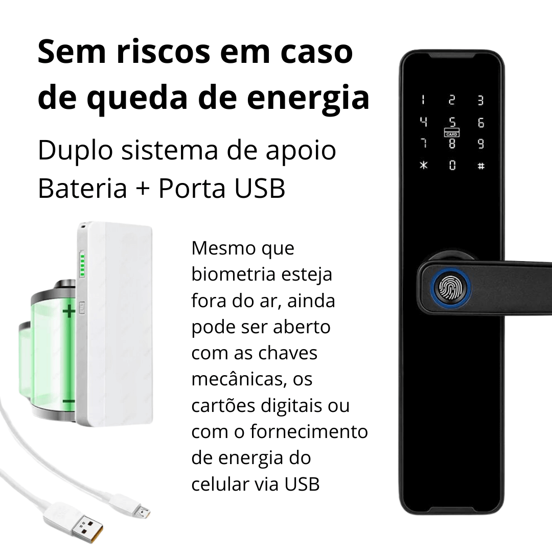 Fechadura WiFi Digital Biométrica Tuya