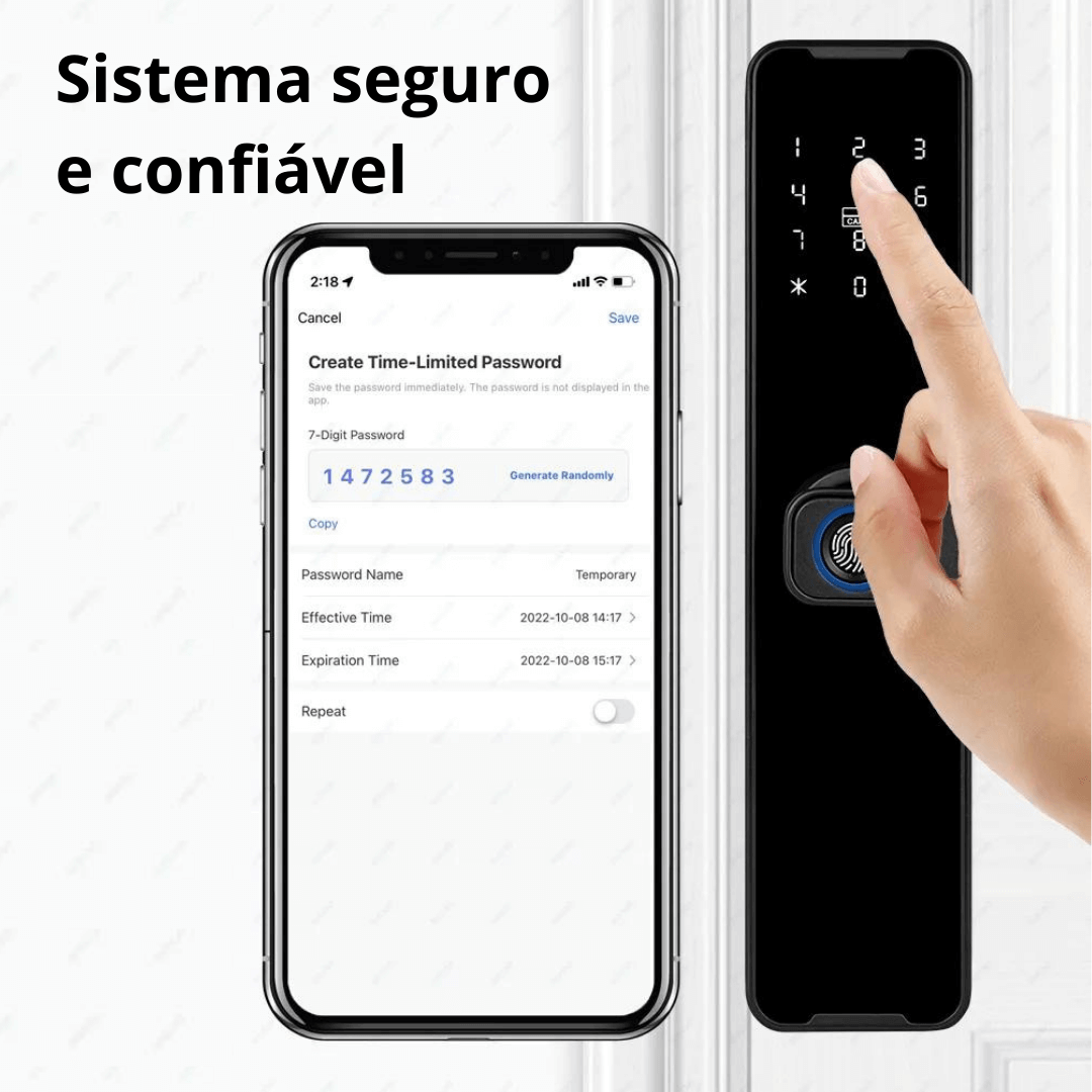 Fechadura WiFi Digital Biométrica Tuya