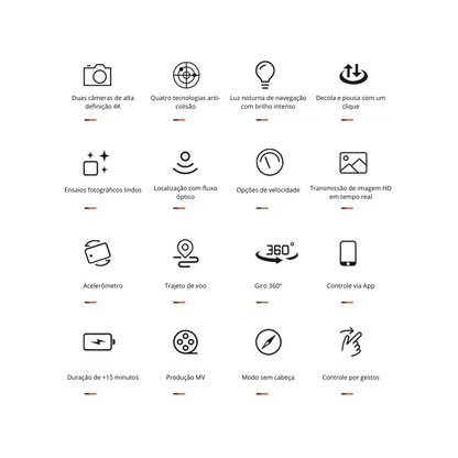 Drone Profissional Xiaomi Dual-Camera 4K Fotografia Aérea Sensor de Obstáculos 360º | Importados Pro