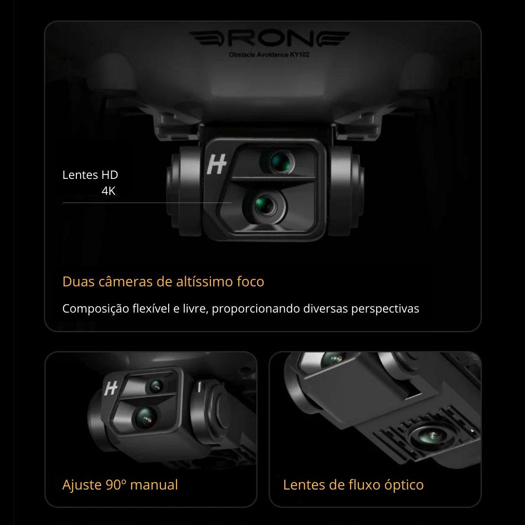 Drone Profissional Xiaomi Dual-Camera 4K Fotografia Aérea Sensor de Obstáculos 360º | Importados Pro
Fluxo óptico | Duas câmeras | Lentes HD 4K | Diversas Perspectivas