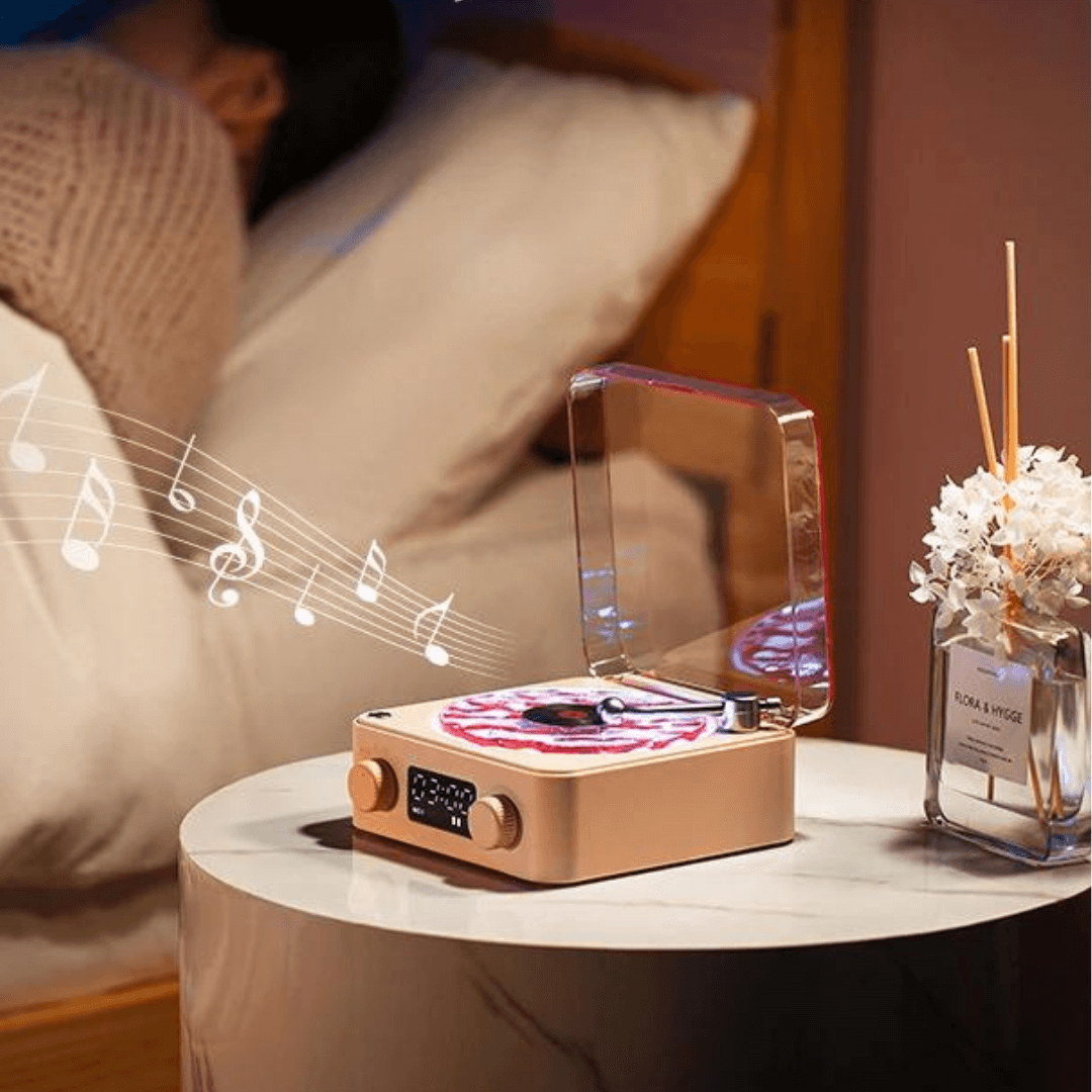 Quarto com musica e luzes ambientes quentes e frias